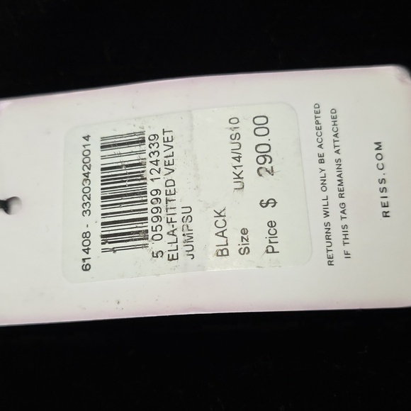 NWT REISS | $290 Ella Velvet Jumpsuit - Picture 8 of 10